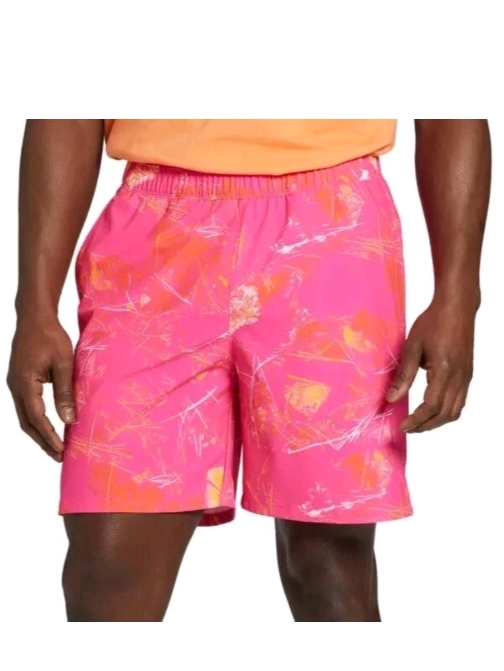 The North Face Men's Hot Pink & Orange Print Swim Trunks